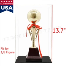 Acrylic Display Case Box 12'' Tall Dolls 1/6 Scale Figures Collectibles Trophy