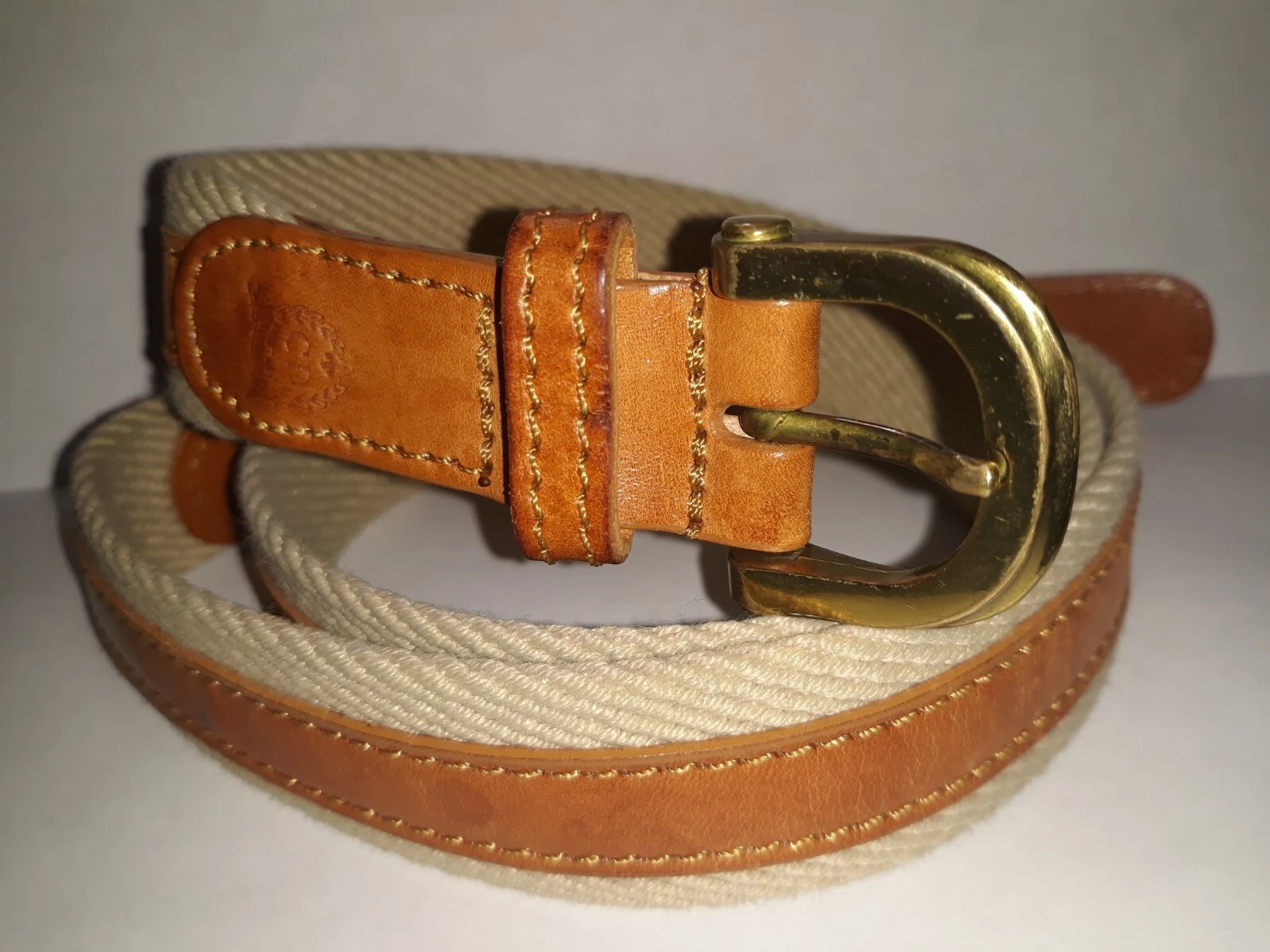 Ceinture extensible femme vintage Christian Dior en cuir marron fabriquée en Espagne