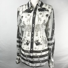 Camicetta Amanda Uprichard taglia grande zoo struzzo zebra giraffa tunica Bridgeport