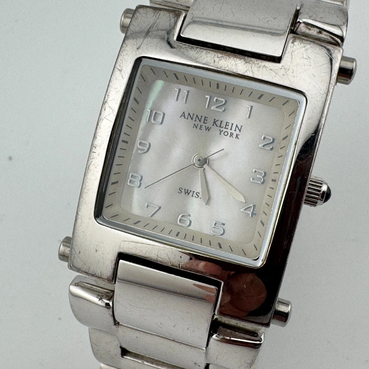 Vintage ANNE KLEIN Women\'s Swiss Diamond Bezel Stainless Steel Square Dial Watch 15F67BF4-DFBC-4D0D-9C80-  main image 2