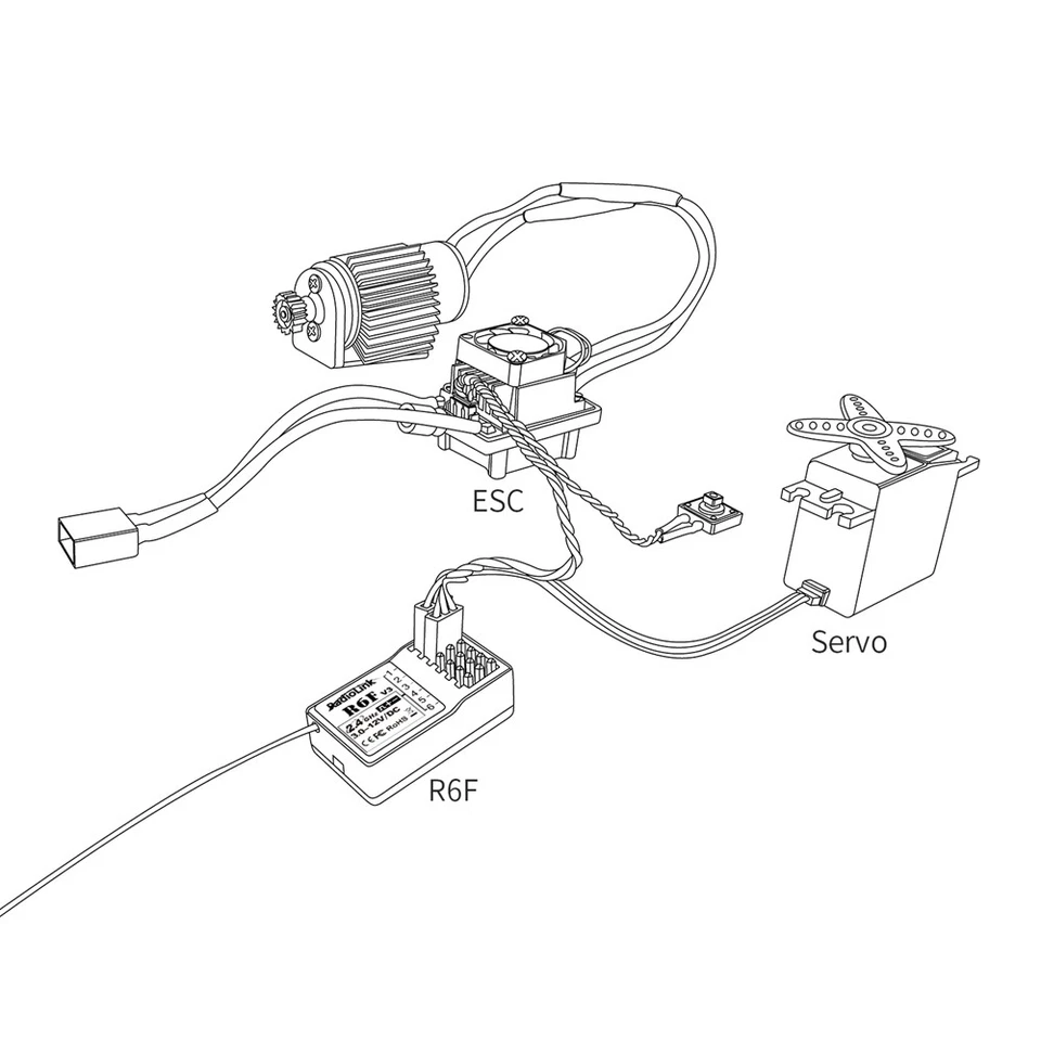 Receptor RadioLink 2.4Ghz 6CH R6F para transmisor RC6GS RC4GS RC3S RC4G T8FB RC Foto 3 de 4