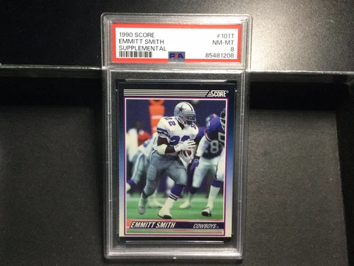 1990 Score Supplemental #101T Emmitt Smith Rookie Card PSA 8 Near Mint-Mint