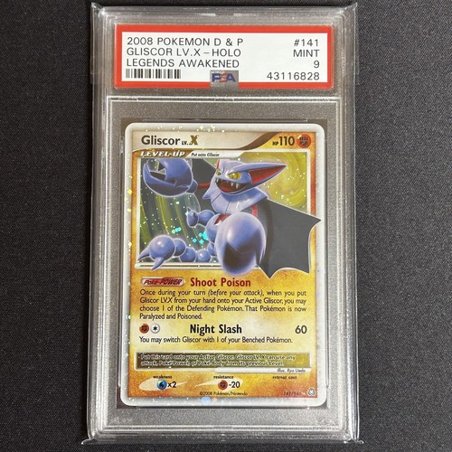 Pokemon TCG Gliscor Lv.x holo 141/146 D&P Legends Awakened 2008 MINT PSA 9