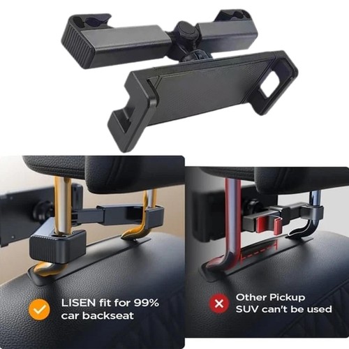 Tablet Headrest Holder Mount For Car Seat, fits iPads UK 4.7-12.9" Phones M6B3 - Picture 3 of 9