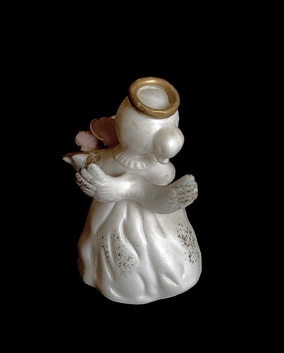 Lefton Birthday Angel August Figurine Japan Pink Flowers - Picture 5 of 7