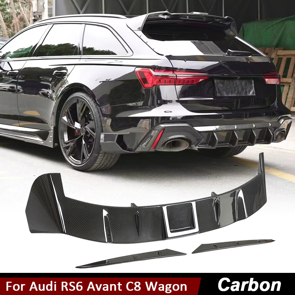 For Audi RS6 Avant C8 Wagon 19UP DRY CARBON FIBER Rear Roof Spoiler Top Wing Lip