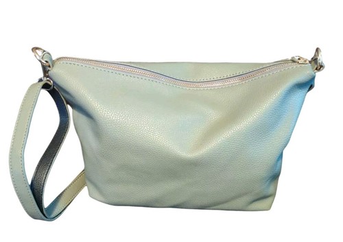 Bebe Green Gray Satchel Handbag Purse Crossbody Shoulder Bag Manmade Leather - Picture 2 of 8