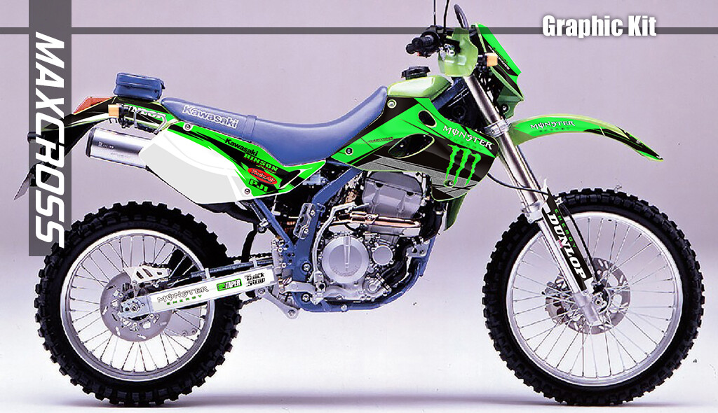 KAWASAKI KLX250 SR/E/R/D-Tracker 1993 - 2004 MAXCROSS GRAPHICS KIT