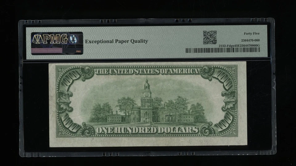 DBR 1934 $100 DGS FRN Atlanta Fr. 2152-Fdgs PMG 45 EPQ Serial F00681731A - Image 2 of 2