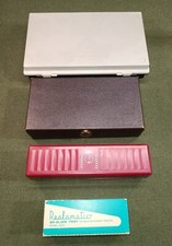 Lot 4 Vintage Brumberger Baja Kodak 35mm 2x2 Slide Storage Case Realomatic Tray