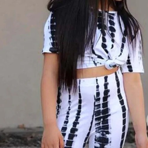 Girls 2 Piece Set Cute Summer Outfit Printed Tank Top And Flared Pants - Picture 9 of 9