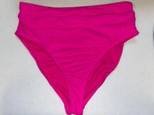 MSRP 20 California Waves Juniors High-Waist Bikini Bottoms Size Medium DEFECT 