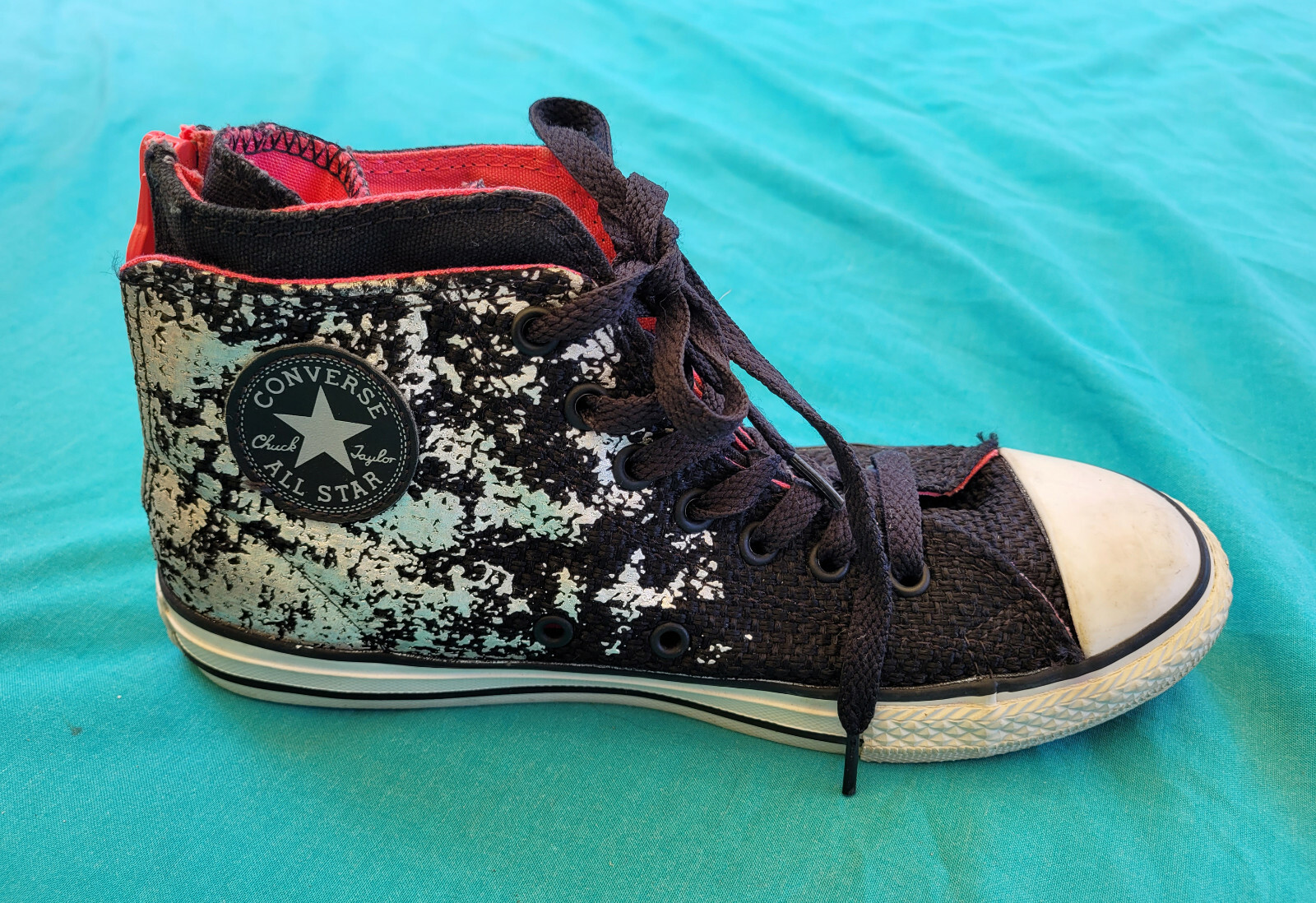 Converse Junior Girls Hi Top Zip Back Sneakers Size US 4/UK 3.5/EUR 36 645118F image 2