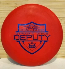Dynamic Discs Deputy 2017 Trilogy Challenge Disc Golf Disc Red w Blue Foil 174g