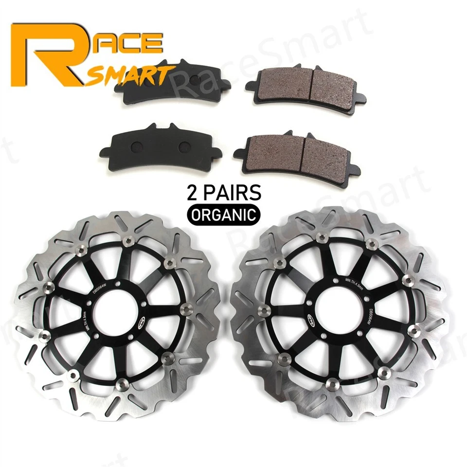 Juego de pastillas de freno orgánicas rotores de disco de freno delantero para Ducati 848 EVO 2011 2012 2013 Foto 4 de 4
