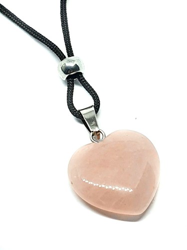Rose Quartz Heart Necklace Pendant 