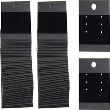 100Pcs Black Velvet Plastic Earring Cards Earring Display Hanging Jewelry Dis...