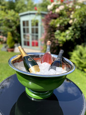 Punch bowl / drinks chiller large diameter finished in stylish green