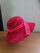VTG Fuchsia Large Brim Hat 100% Soft Wool Felt by Michele USA Made
