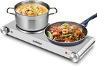Hot Plate, Electric Double Burner, 1800W Cast Iron Countertop Cooktop, Portab...