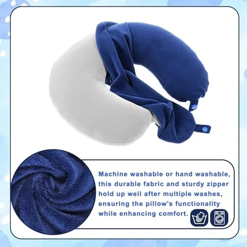 2 paquetes de fundas de almohada para cuello con cremallera funda de almohada para cuello de viaje en forma de U Foto 4 de 4