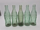 5-Vintage COCA COLA Bottle 6 1/2 oz Green 1960s  Hobbleskirt