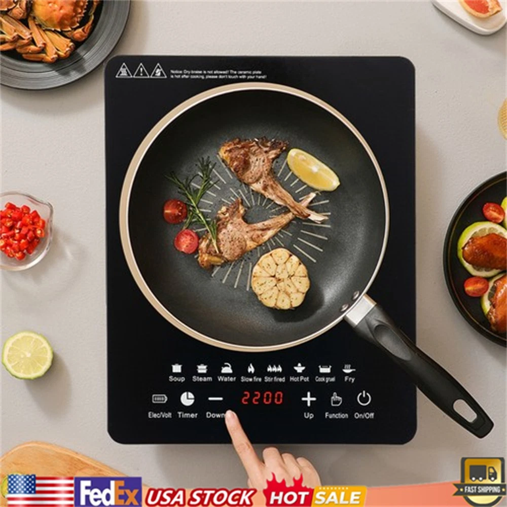 750W Portable Kitchen Countertop Induction Cooktop Burner Electric Hot Stove