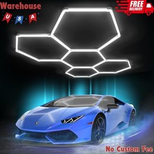 Hexagon Garage Lights: 168W 5 Grids LED Garage Lights - Easy Install 6500K