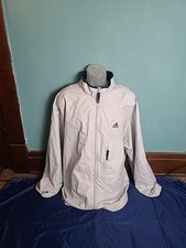 Vintage Y2K Adidas Windbreaker Full Zip Track Jacket Men's Size XL Gray 2001