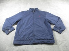 Polo By Ralph Lauren Jacket Boys 20 Blue Down Fleece Lined Hooded Windbreaker
