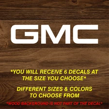 6x GMC Vinyl Decal Sticker Many Sizes Colors Free Shipping Door Handle Decals