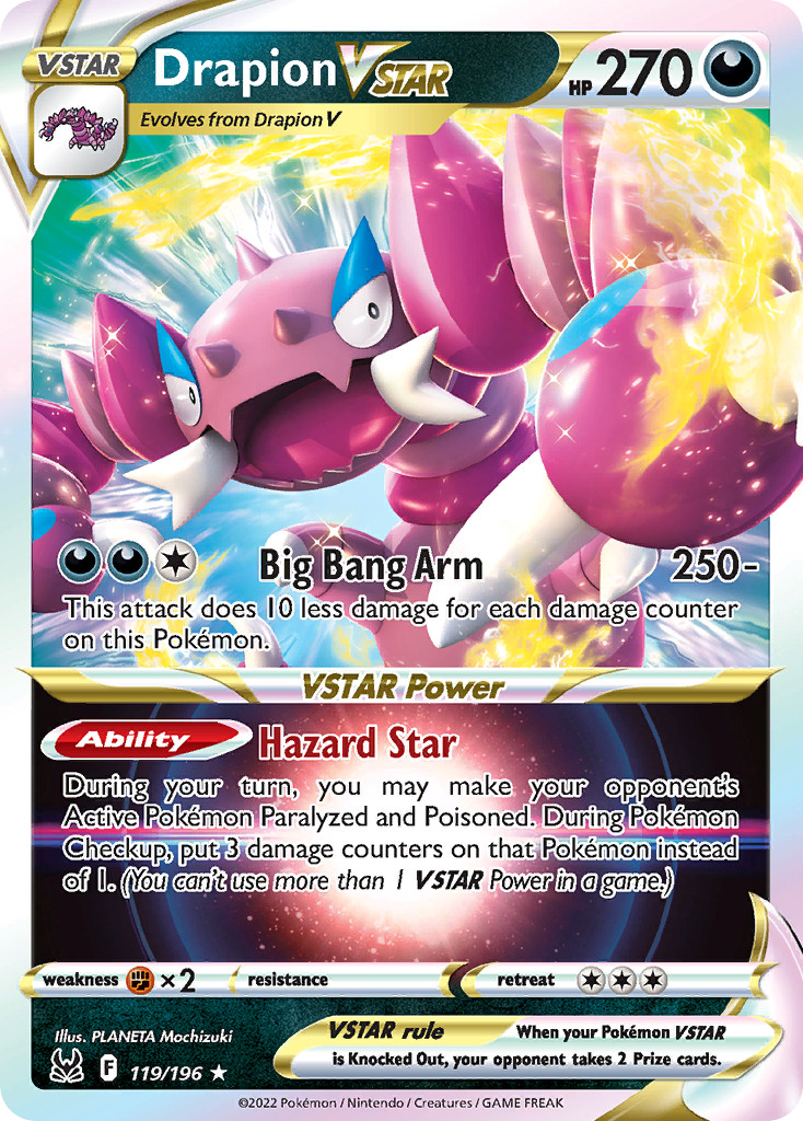Pokemon Lost Origin Full Art Drapion VSTAR 119/196 - Near Mint (NM)