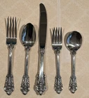 Vintage Wallace Grande Baroque Sterling Silver 5 Piece Place Setting Excellent
