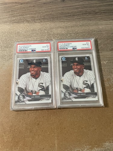 (2) 2018 Bowman - Chrome Prospects Luis Robert #BCP21 (RC) PSA 10