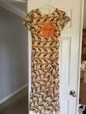 Farm Rio Mesh Dress Anthropologie Toucan Sunshine Tropical Sun Slit Size XXS