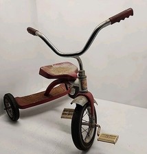 Vintage Red  White Roadmaster Tricycle Made in the USA for Restoration / Decor