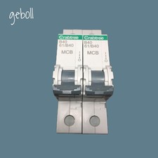 2 X CRABTREE  61/B40 MCB CRABTREE 40 AMP MCB 1P 40A B40 61/B40 GREY SWITCH