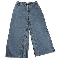 Everlane The Way Wide Crop Jeans 100 Organic Cotton, Size 30 Medium Wash