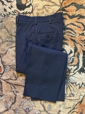 Vintage 1930s-1940s Worsted Wool Navy Trouser Pants Size 30-29 Rapid Zipper