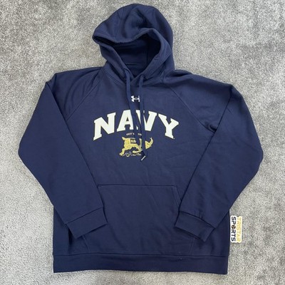 Navy Midshipmen Hoodie Mens Large Blue NCAA Football Get Em Goat