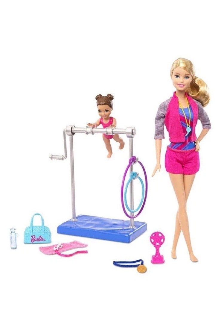 *RARE*  2015 Barbie Gymnastics Coach Playset