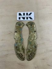 Nodak Custom “Space Speckles” Shipwreck Brass Spyderco Delica 4 Handle Scales