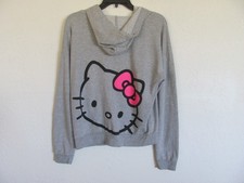Hello Kitty by Sanrio Character Front and Back Pullover Hoodie-Gray -Women's Med