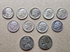 Lot Of 9 Pre 1964 Mixed Years and 2 Silver War Nickels