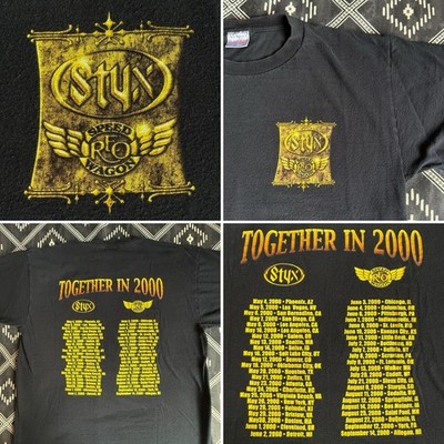 STYX & REO SPEEDWAGON Together in 2000 Concert T-Shirt Y2K. LARGE Preowned VTG