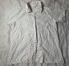   Adorable Vintage Floral Button-Up Shoujo Pajama Top Size M Coquette Dainty