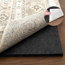 1/4" Thick Felt and Natural Rubber Backing Rug Pad - Non Slip Carpet Gripper ...