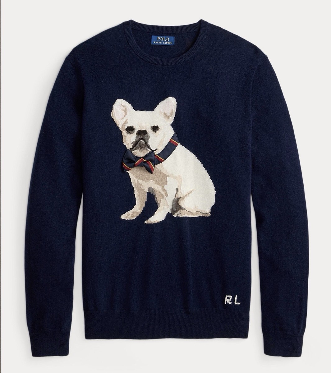 パグ Polo Ralph Lauren Dog-Intarsia Cashmere Sweater Frenchie French