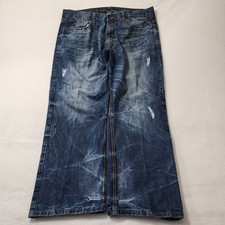 Vintage Y2k Rocawear Baggy Jeans Mens 40x30 Blue Fade Skater Wide Distressed