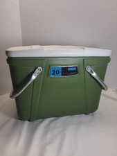 Sears Insulated 20 Quart Capacity Vintage Cooler Greean with White Lid USA Made